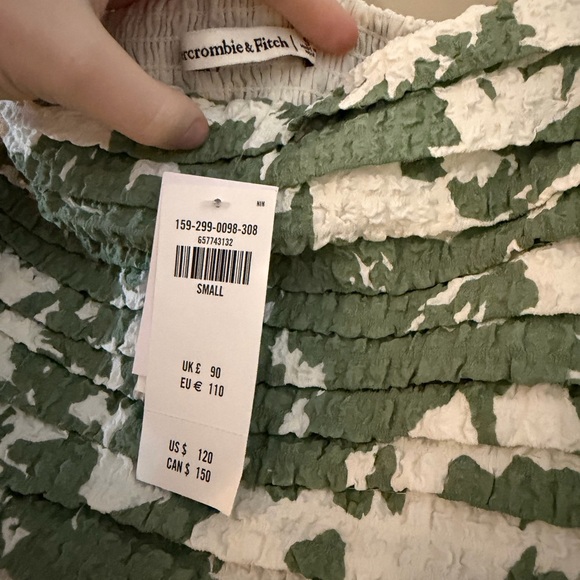 Abercrombie & Fitch NWT Emerson Green Floral Dress - Size S - Picture 4 of 5